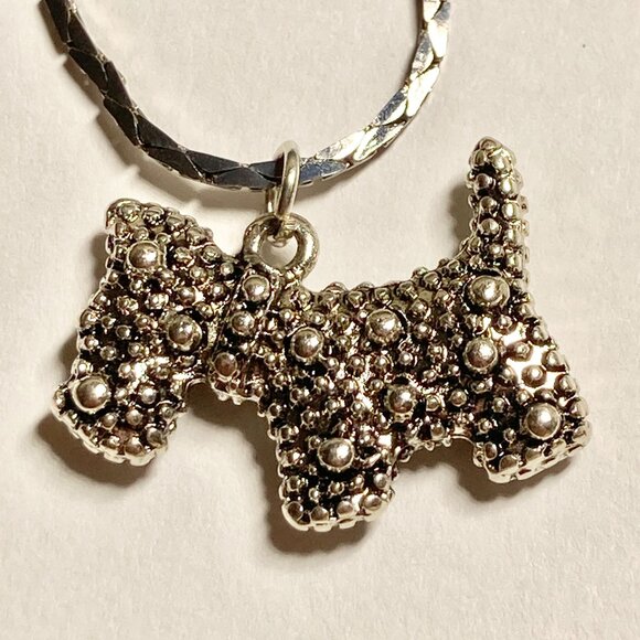Silver Scottie Scottish Terrier Necklace Dog Vet Tech Gift Rescue Plated - Picture 4 of 8